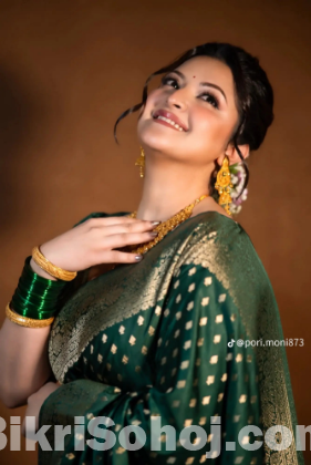 Jori Katan Saree With Blause Pcs